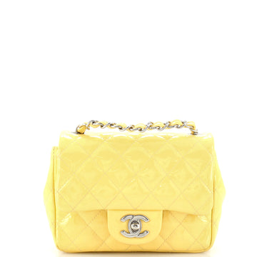 Chanel Square Classic Single Flap Bag Quilted Patent Mini