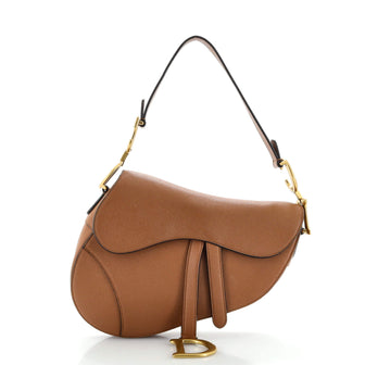 Christian Dior Saddle Handbag Leather Medium