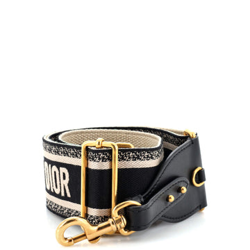 Christian Dior Logo Shoulder Strap Embroidered Canvas