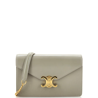 Celine Margo Triomphe Wallet on Chain Leather