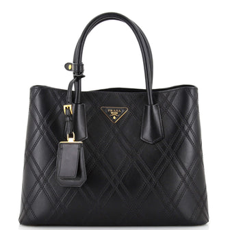 Prada Cuir Double Tote Quilted Leather Medium