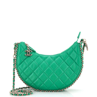 Chanel Chain Around Hook Hobo Quilted Lambskin Small