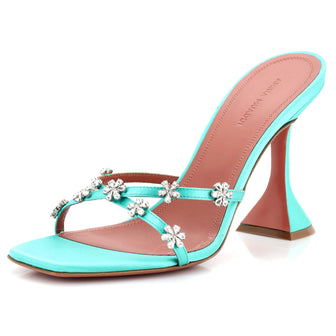 Amina Muaddi Women's Lily Heeled Sandals Satin 95