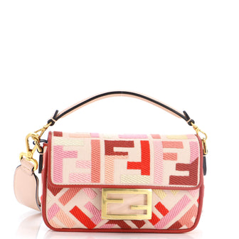 Fendi Baguette NM Bag Zucca Embroidered Canvas Mini