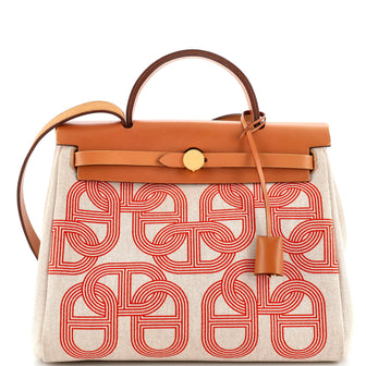 Hermes Herbag Zip Chaine D'Ancre Toile and Leather 31