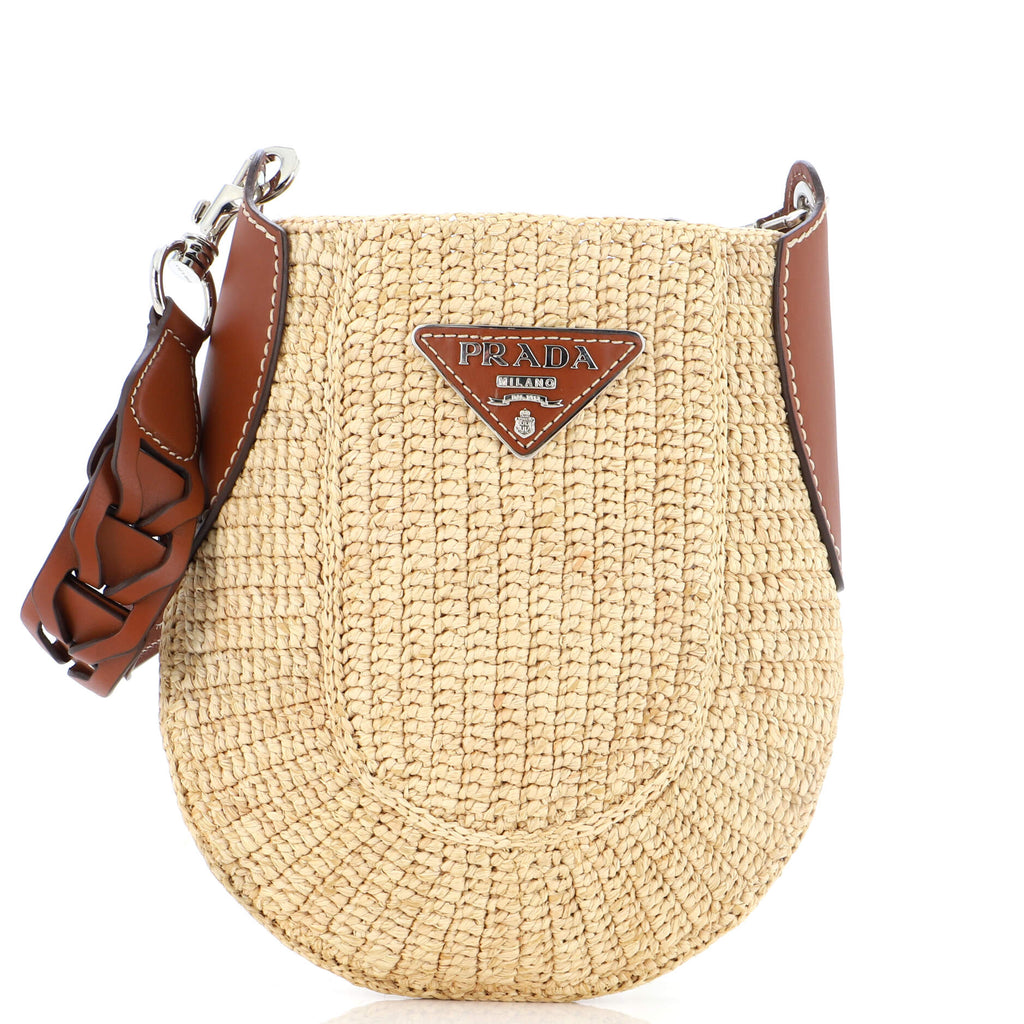 Prada Open Hobo Woven Raffia with Leather 260421