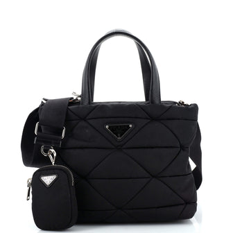 Prada Padded Tote Bag Quilted Re-Nylon with Leather Mini