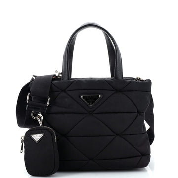 Prada Padded Tote Bag Quilted Re-Nylon with Leather Mini
