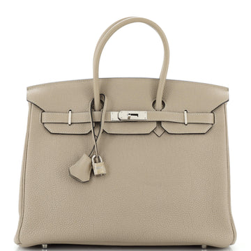 Hermes Birkin Handbag Grey Togo with Palladium Hardware 35