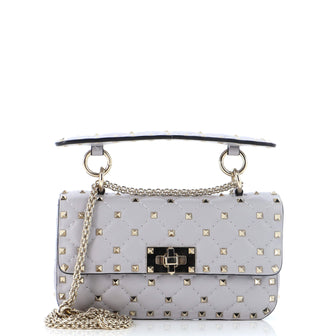 Valentino Garavani Rockstud Spike Flap Bag Quilted Leather Small
