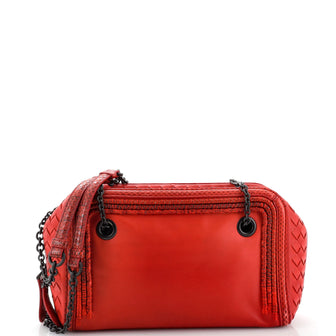 Bottega Veneta Zip Chain Shoulder Bag Intrecciato leather with Snakeskin