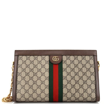 Gucci Ophidia Chain Shoulder Bag GG Coated Canvas Medium