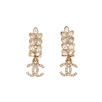 Chanel CC Sparkling Wheat Dangle Earrings Metal with Crystals