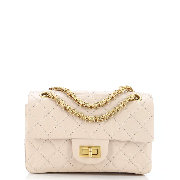 Chanel Reissue 2.55 Flap Bag Quilted Aged Calfskin Mini Neutral