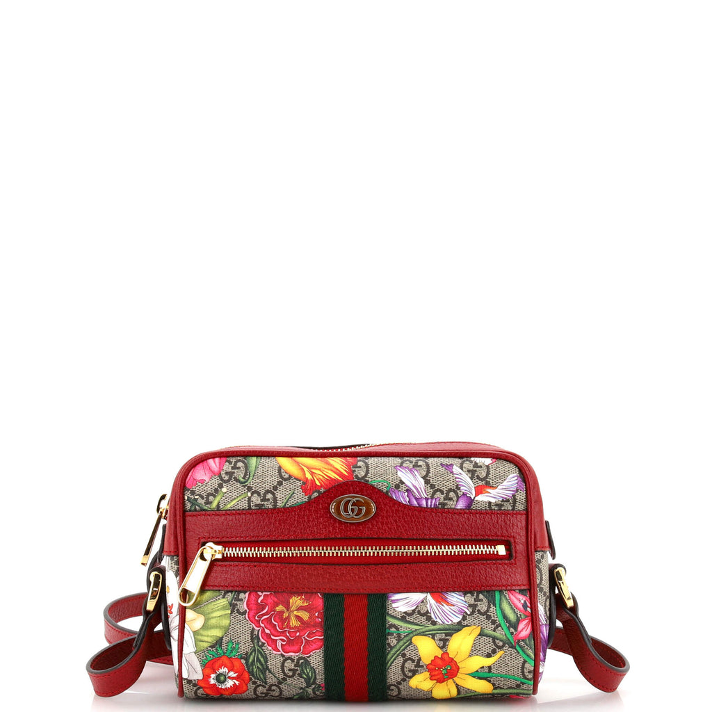 Gucci Ophidia Shoulder Bag Flora GG Coated Canvas Mini 260624