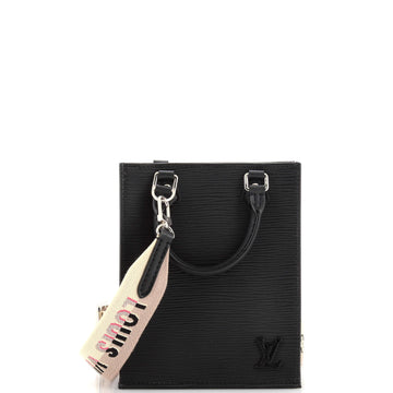 Louis Vuitton Petit Sac Plat Bag Epi Leather with Logo Jacquard Strap