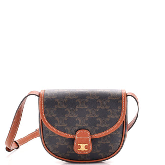 Celine Besace Flap Bag Triomphe Coated Canvas Mini