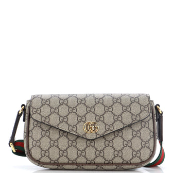Gucci Ophidia Envelope Flap Shoulder Bag GG Coated Canvas Mini