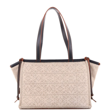 Loewe Cushion Tote Anagram Canvas with Leather Small