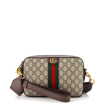 Gucci Ophidia Zip Wristlet Shoulder Bag GG Coated Canvas Small