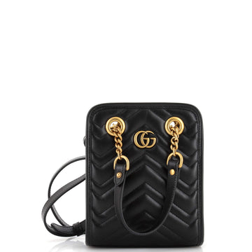 Gucci GG Marmont Handle Crossbody Bag Matelasse Leather Mini