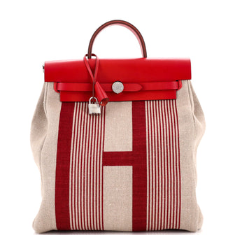 Hermes Herbag A Dos Zip Backpack H Vibration Toile and Leather