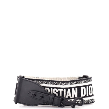 Christian Dior Logo Shoulder Strap Embroidered Canvas