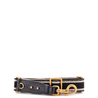 Christian Dior Logo Shoulder Strap Embroidered Canvas Thin