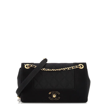 Chanel Mademoiselle Vintage Flap Bag Quilted Grosgrain Small