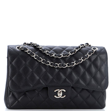 Chanel Classic Double Flap Bag Quilted Caviar Jumbo