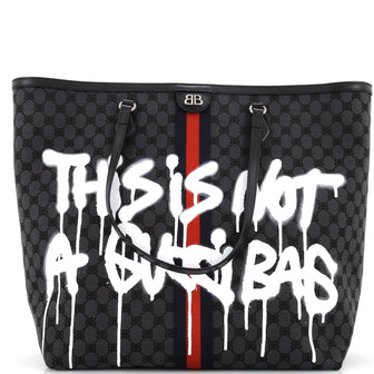 Balenciaga x Gucci The Hacker Project Tote Graffiti BB Canvas Large