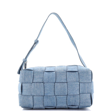 Bottega Veneta Brick Cassette Shoulder Bag Maxi Intrecciato Denim