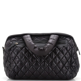 Chanel Coco Cocoon Bowling Bag Quilted Printed Nylon Medium