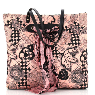 Chanel Scarf Tote Quilted Corduroy with Silk