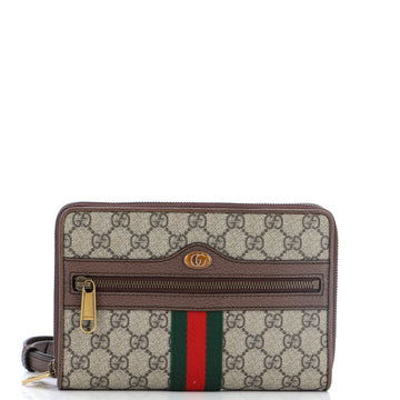 Gucci Ophidia Double Zip Crossbody Bag GG Coated Canvas Small