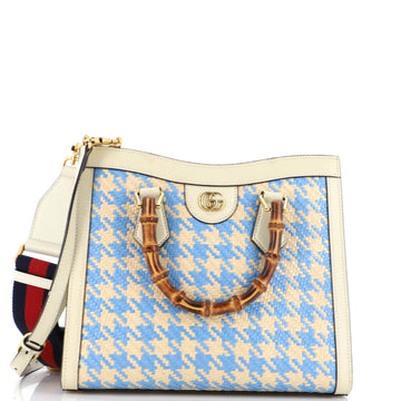 Gucci Diana NM Bamboo Handle Tote GG Raffia Small