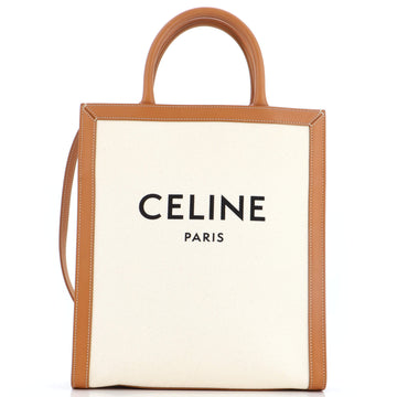 Celine Vertical Cabas Tote Canvas with Leather Small