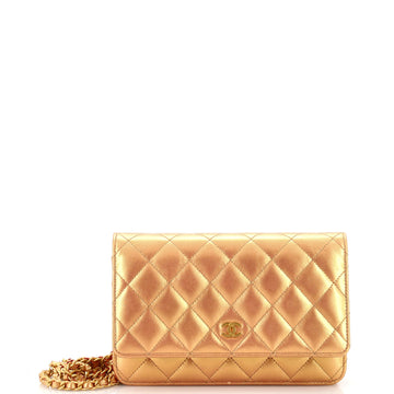 Chanel Wallet on Chain Quilted Iridescent Metallic Goatskin