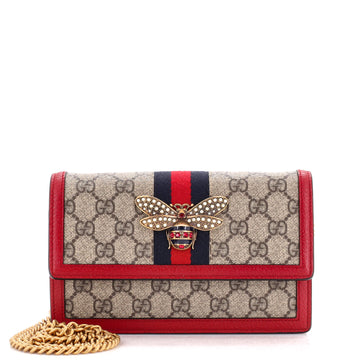Gucci Queen Margaret Chain Wallet GG Coated Canvas Mini