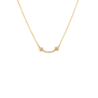 Tiffany & Co. T Smile Pendant Necklace 18K Yellow Gold with Diamonds Mini