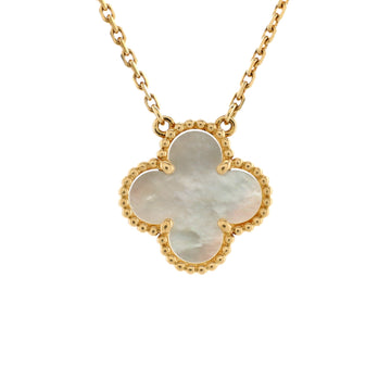 Van Cleef & Arpels Vintage Alhambra Pendant Necklace 18K Yellow Gold and Mother of Pearl