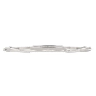 Gucci Link to Love Studded Bangle Bracelet 18K White Gold