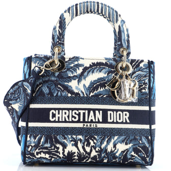 Christian Dior Lady D-Lite Bag Embroidered Canvas Medium