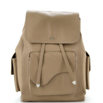 Christian Dior Saddle Pocket Backpack Leather Large