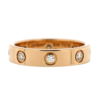 Cartier Love Wedding Band 8 Diamonds Ring 18K Rose Gold with Diamonds