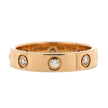 Cartier Love Wedding Band 8 Diamonds Ring 18K Rose Gold with Diamonds