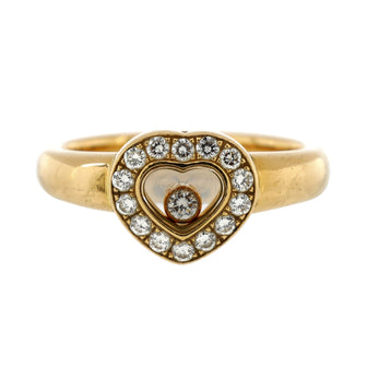 Chopard Happy Diamonds Heart Ring 18K Yellow Gold with Diamonds and 1 Floating Diamond