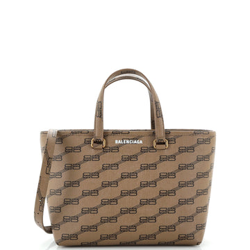 Balenciaga Signature East-West Shopper Tote BB Monogram Coated Canvas Small