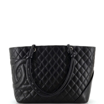 Chanel Cambon Tote Quilted Leather Large