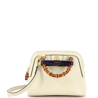 Gucci Diana NM Bamboo Dome Top Handle Bag Leather Mini